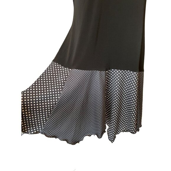 Bali Womens Dress Black & White Size 16 Polka Dot & Striped Sleeveless - Picture 7 of 11